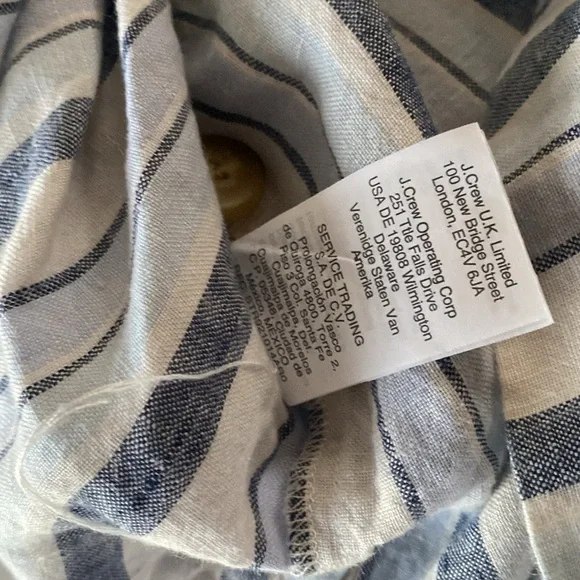 Madewell Linen Side-Button Striped Easy Dress Size XXS - Picture 15 of 16